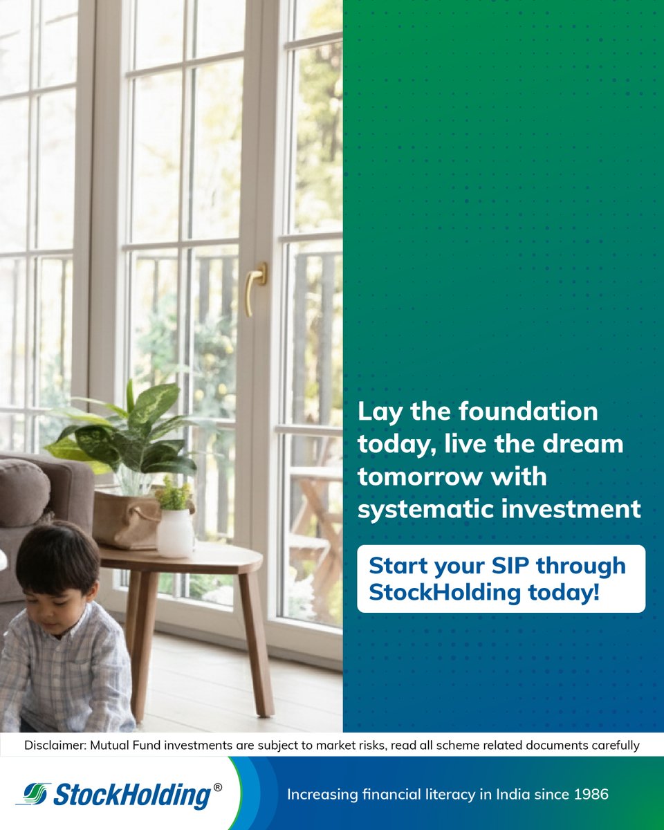 StockHoldingIN's tweet image. From planning your dream vacation, home or car to actually living those moments… It all begins with a consistent SIP. Invest regularly and turn your aspirations into reality. Start your SIP and make every dream count, today!

#SIP #Investment #SmartInvestment #StockHolding ]