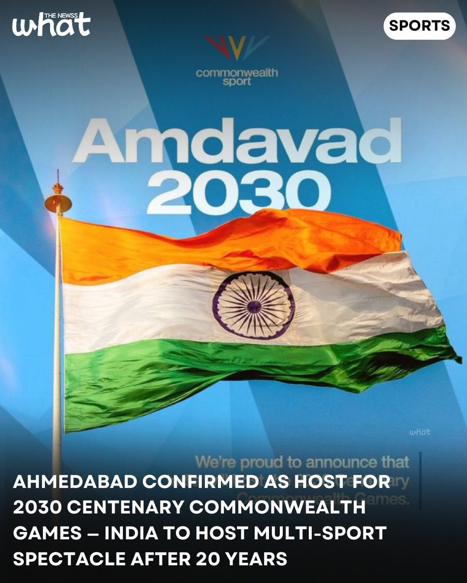 whatthenewss's tweet image. Breaking: Ahmedabad officially confirmed as host for 2030 Commonwealth Games — India’s global sports comeback begins. 🏅 

#WhatTheNewss #Amdavad2030 #CWG2030 #CWG2030InBHARAT