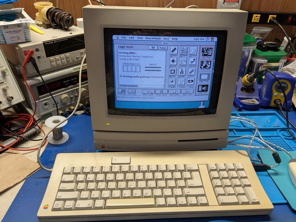 techknight2's tweet image. Macintosh LC machines are such a cute machine, even if pokey. Just did a motherboard swap on this battery bombed machine and brought it back alive