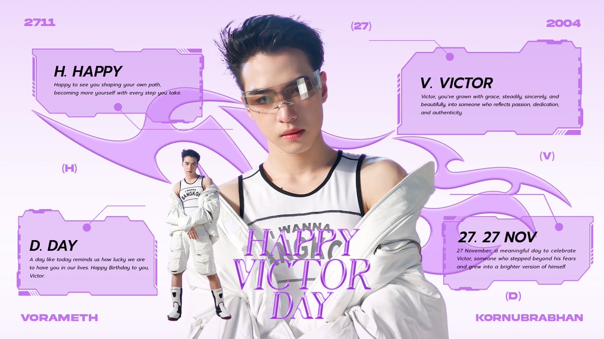 PROXIE_Official's tweet image. Happy Birthday!
#PROXIEVictor 💜

27 November, a meaningful day to celebrate Victor, someone who stepped beyond his fears and grew into a brighter version of himself.

#PROXIEth
#bROTHERSMUSIC