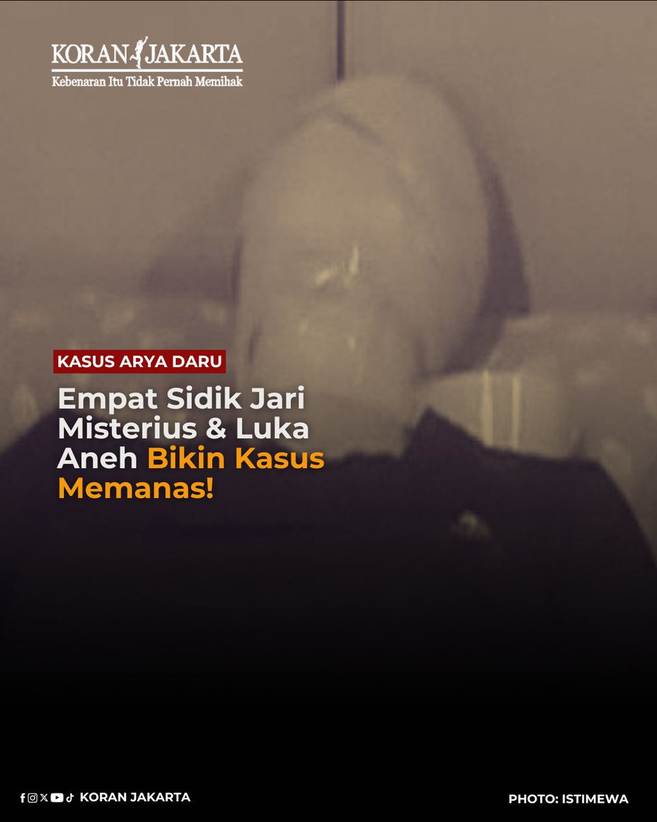 Kasus kematian Arya Daru ternyata makin banyak mengungkap hal-hal baru yang bikin publik penasaran. Tim kuasa hukum mengklaim menemukan sidik jari misterius di lakban yang melilit wajah Arya, ditambah luka yang belum jelas asal-usulnya.

Selengkapnya di koran-jakarta.com
