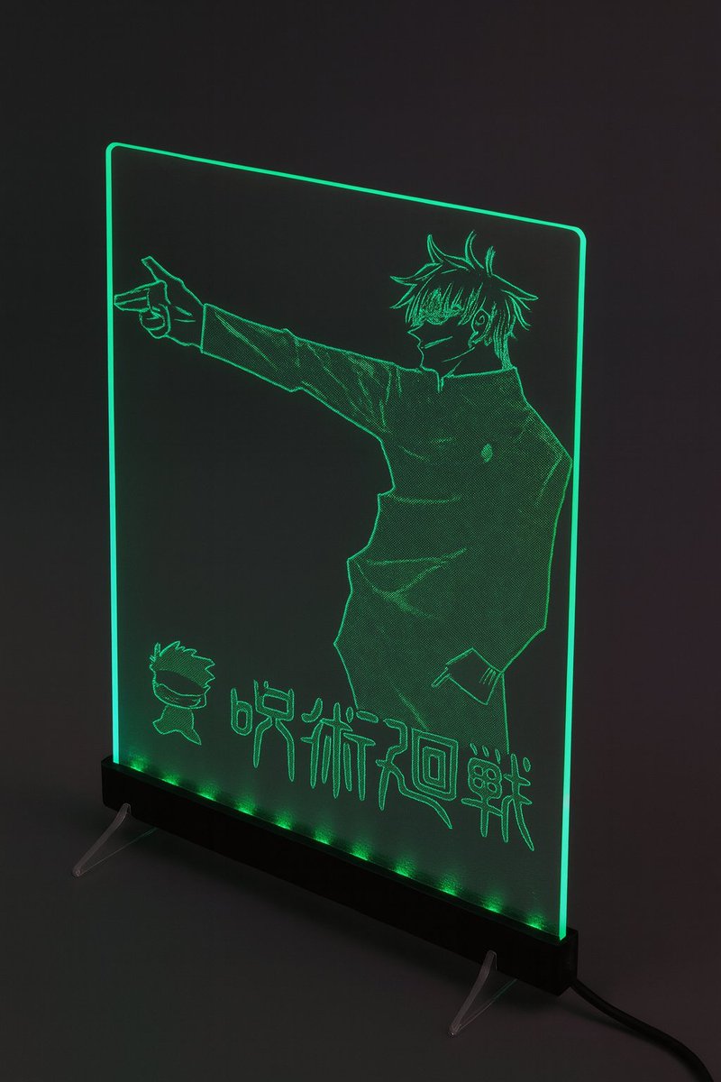 ac_des1gns's tweet image. Custom laser engraved acrylic LED sign of Gojo from &quot;Jujutsu Kaisen&quot;! #cncidea #projectidea #cncproject #JujutsuKaisen