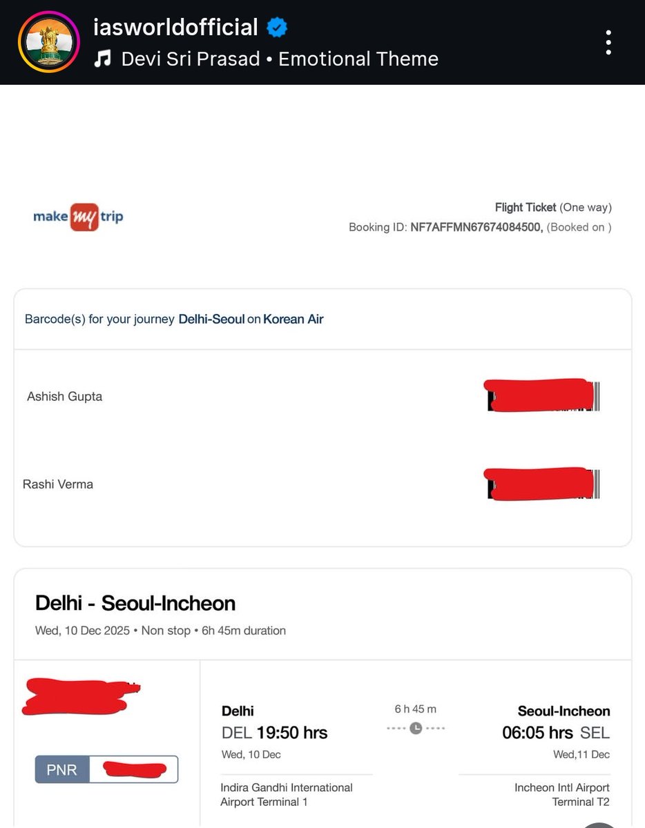 Phanindra_vja's tweet image. #Hurryup
Free #Seoul air tickets for persons whose names are Asish Gupta and Rashi....
Offer valid till December 10. 
#AsishGupta
#Rashi