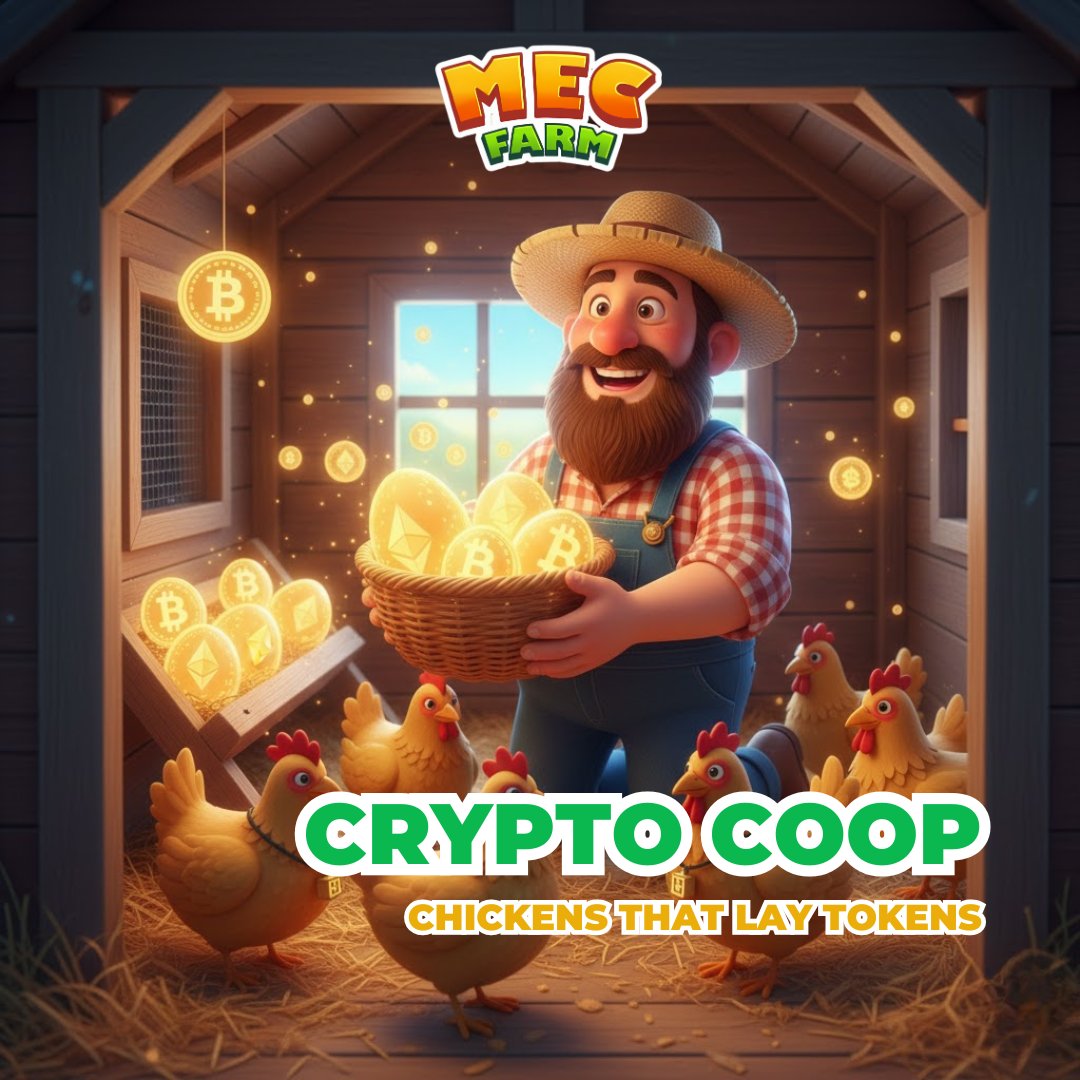 MECFarm's tweet photo. 🐔💎 MEC Farm presents the Crypto Coop!
Your chickens don’t just cluck — they lay tokens!
Grow your coop, upgrade your flock, and watch your digital farm turn rewards into reality. 🚜✨

Join the farm, harvest the tokens!
.
.
.
#MECFarm #CryptoCoop #FarmToEarn #Web3Farming https://t.co/Mheeb7FQsN