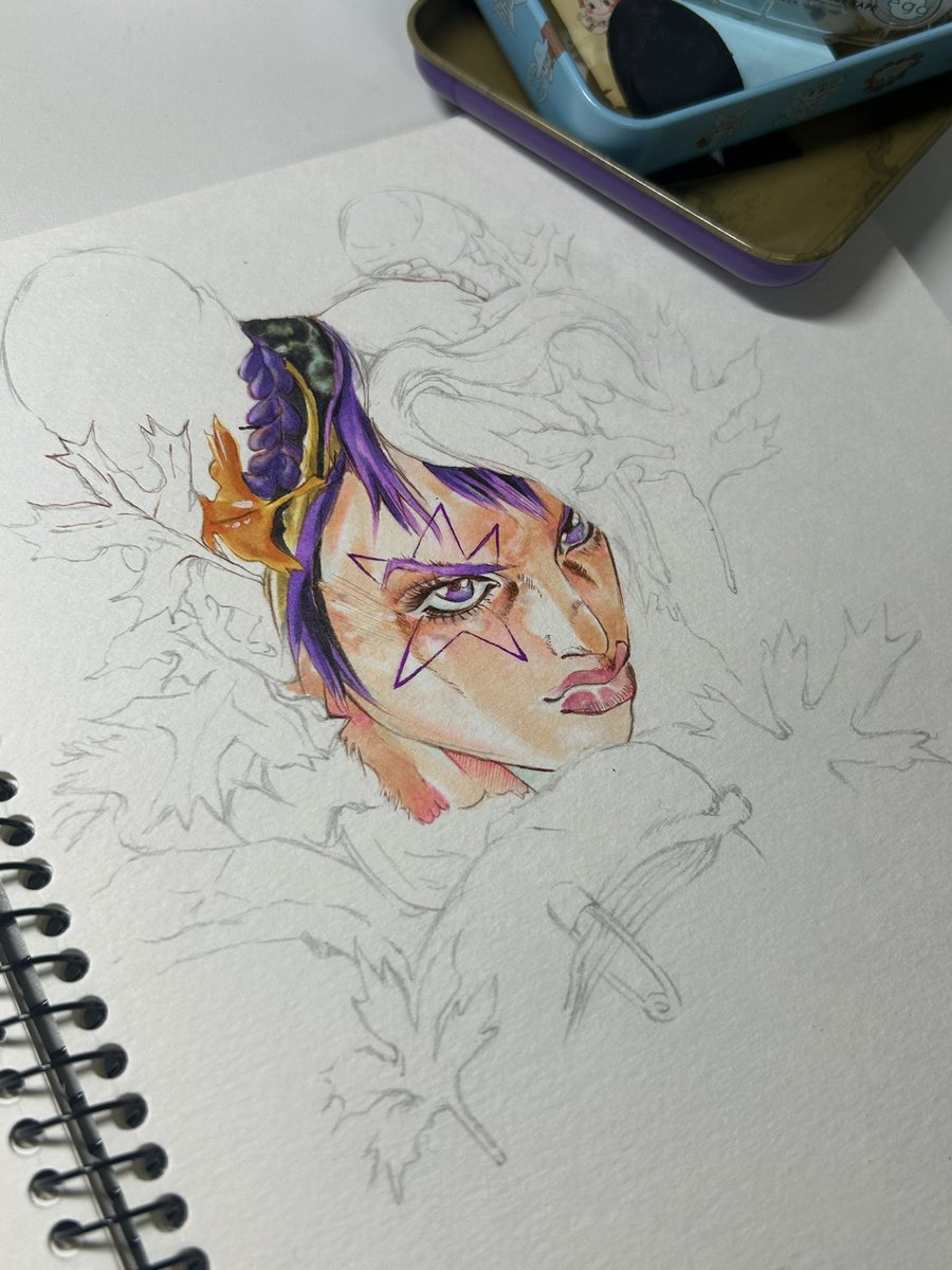空条徐倫のイラスト描いてます😇☁️☁️

秋っぽく🍂🍂🍂
セクシーに🥺

#wipart
#wip
#jojo