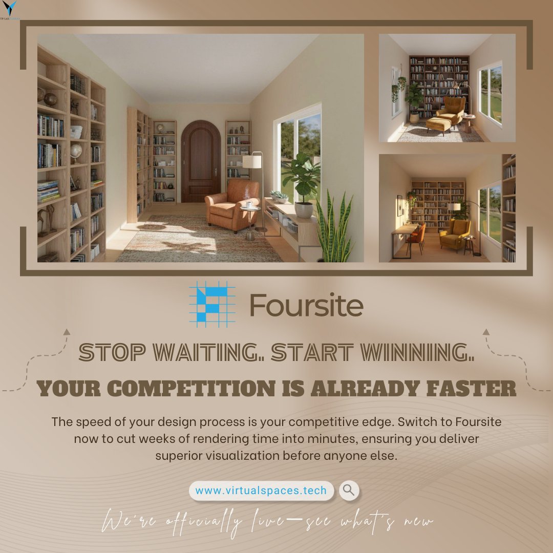 VirtualSpacesIn's tweet image. Interior designers &amp;amp; architects: stop waiting, start winning. Turn 2D floor plans into 3D in minutes with Foursite. Sign up: virtualspaces.tech