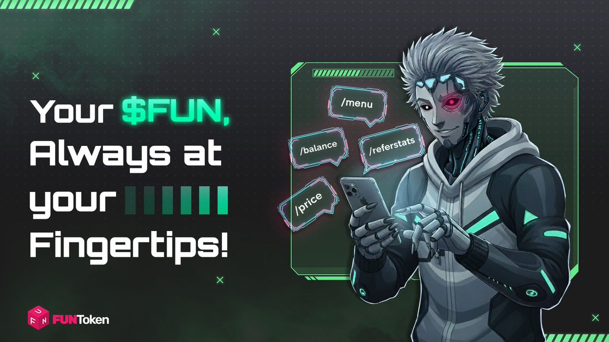 FUNtoken_io's tweet image. 🚀 Everything $FUN, one tap away!

💰 Live price → /price
📊 Your balance → /balance
🎯 Referral rewards → /referstats

All inside the $FUN Bot 👉🏻 t.me/fun_message_sc…

#FUNToken
