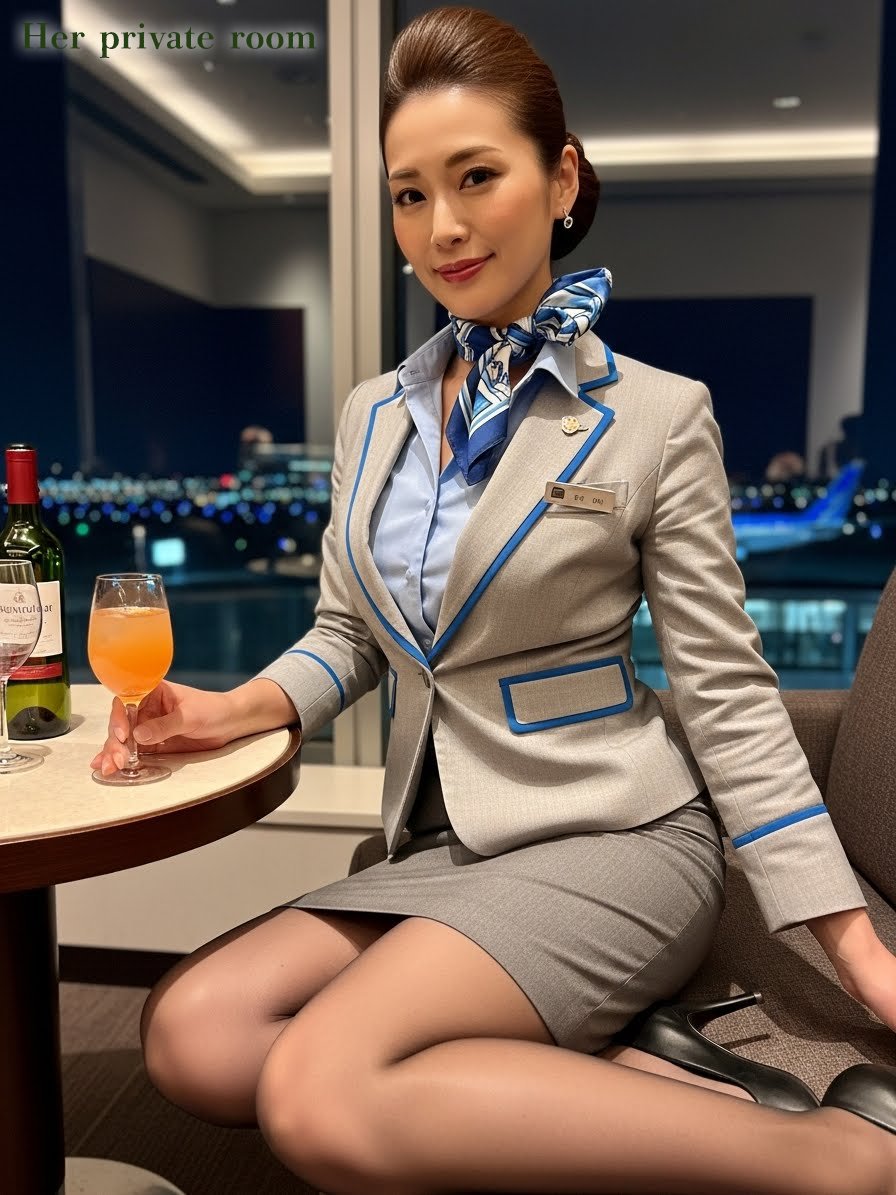 H_private_room's tweet image. 「日本はお昼時ね。こちらは夜です。週末まであと少しだから、Fight💛 It&apos;s lunchtime in Japan. It&apos;s night here. There&apos;s only a little time left until the weekend, so let&apos;s fight💛」#AI画像 #StableDiffusion #ImageFX #AIart #客室乗務員 #Cabinattendant