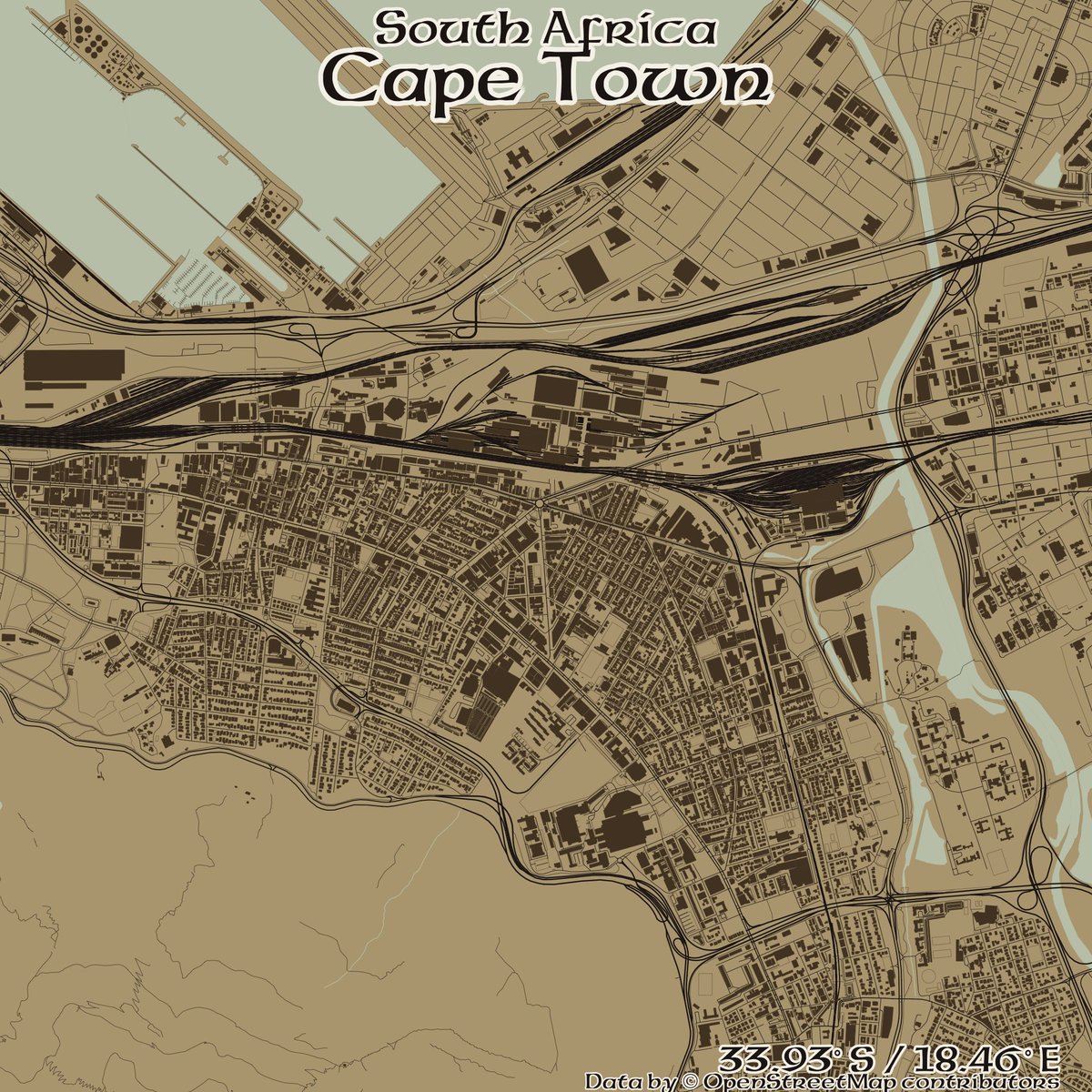 rcityviews's tweet image. Image of Cape Town, South Africa created in #rstats using data from #OpenStreetMap.