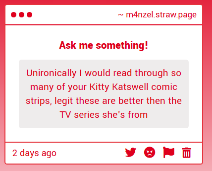 Yay finally a new gimmick.
Thank you.
I do plan to draw her from time to time, that's for sure.
That way I can cope with the fact that the original series never got a proper ending.