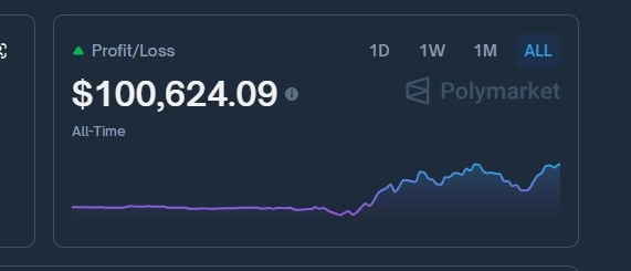 bitdevhunter's tweet image. Just hit over 100k PNL again 
 ◇ 4.75M in volume and still grinding hard on @Polymarket
 ◇ Absolutely wild to now sit in the top 0.08% of wallets — grateful for the ride.  A few quick tips for anyone getting started on Polymarket:  
☆Be patient. Let the edges come to you…