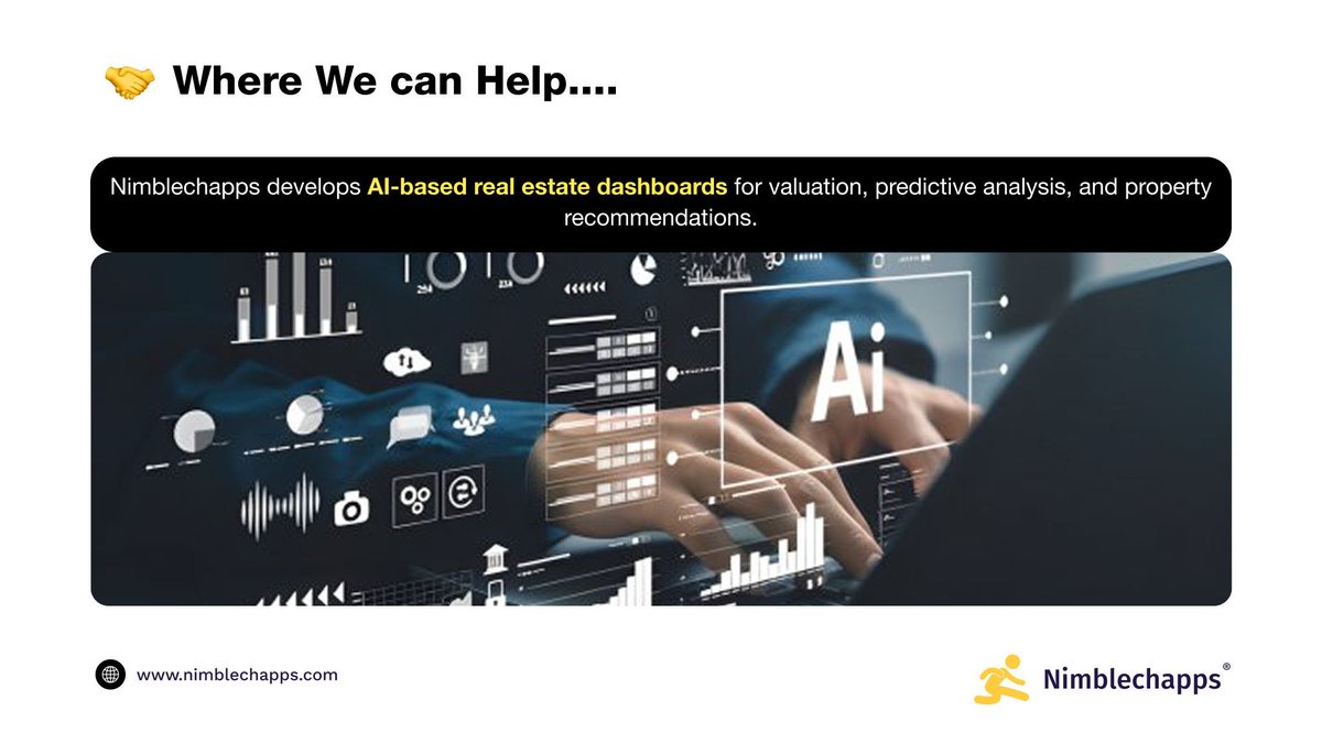 Nimblechapps's tweet image. 🏡 AI in Real Estate: Smarter Pricing &amp;amp; Predictions ⚡

🧠 Zillow valuations
🔍 Compass recommendations
📈 Skyline AI forecasts
💰 Market heading to $25B 

Nimblechapps builds AI dashboards for valuation, predictions &amp;amp; property insights.

#AI #RealEstate #PropTech #TechNews