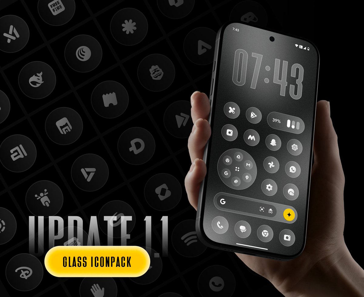 AppsLab_Co's tweet image. GLASS ICON PACK — UPDATE 1.1 ✨
play.google.com/store/apps/det…

- Added 39 highly requested new icons
- Fixed the icon apply issue on OnePlus devices