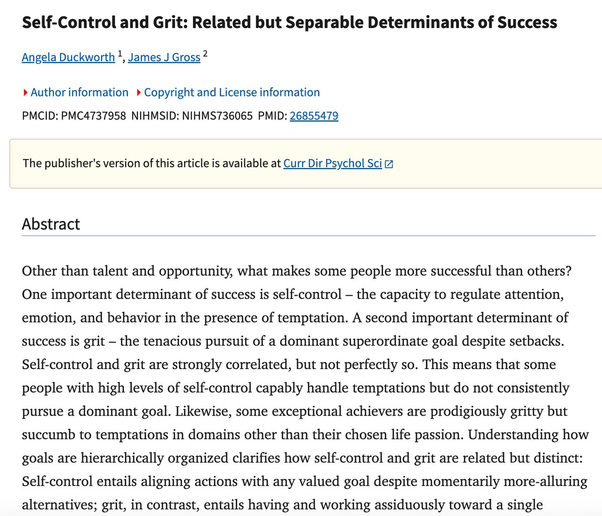 erchenlu1's tweet image. 人为什么能成功？

大家给出的答案五花八门：天赋、资源、人脉、机遇……听起来都对，但没有普遍性。

可一旦真正去研究那些走得远、穿越周期的“长期成功者”，就会发现一个特别扎眼的共同点：

不是聪明，不是背景，而是两个东西：自控力（self-control）和毅力（grit）。

自控力是什么？…