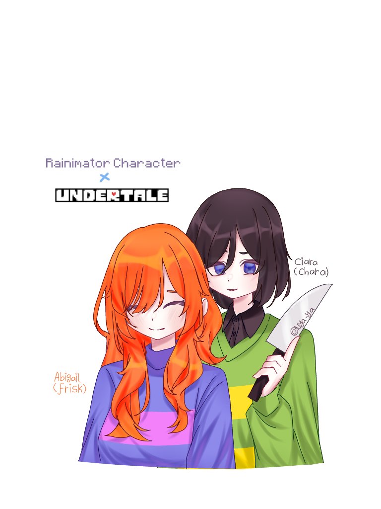 Nyayacegan's tweet image. Abigail Crysteffor x Frisk and Ciara x Chara, if Rainimator Character x Undertale

#Rainimator #undertaleFanart #undertalefandom #fanart