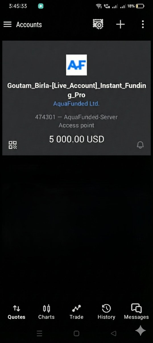 DeeprajSha47189's tweet image. 🚀 Just activated my $5,000 Instant Funding Pro Live Account with AquaFunded!
Excited to begin this journey with proper risk management &amp;amp; consistency.
Let’s scale this account step-by-step. 💪📈
#AquaFunded #PropFirmJourney #ForexTrading #TraderLife