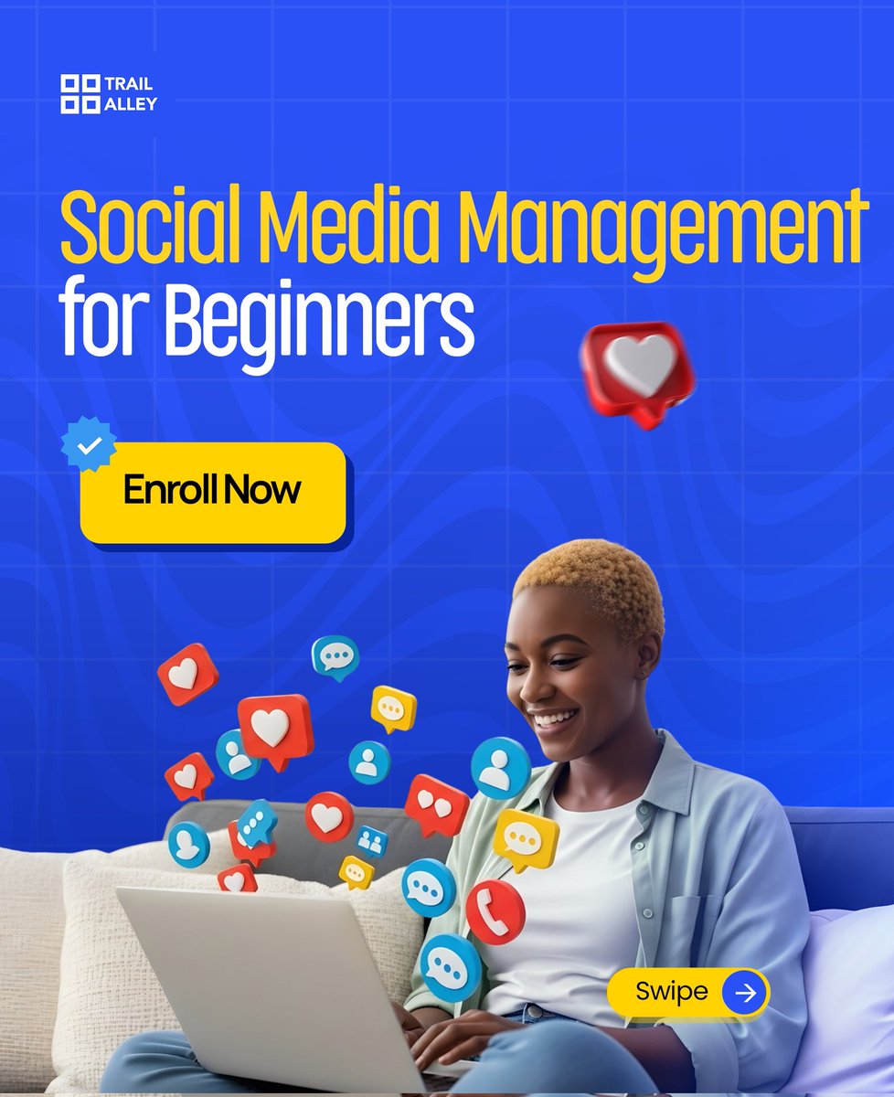 trailalley's tweet image. Master the art of creating engaging content &amp;amp; managing social media platforms with ease.

Perfect for beginners, creators, business owners, and aspiring social media managers.

Link: 
trailalley.co/social-media-m…

#TrailAlley
#TrailAlleyAcademy
#LearnTechInBenin
#SocialMediaManagement
