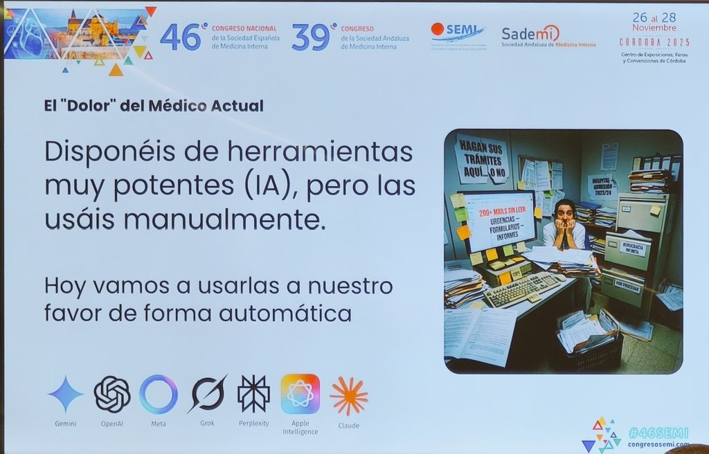 👉Aprendiendo como automatizar parte de nuestras tareas en el sector salud. 
'Casi todas las tareas que hacéis en vuestro día a día se pueden automatizar' Empieza fuerte <a href="/Valen/">Valen 🍺</a> en #46SEMI