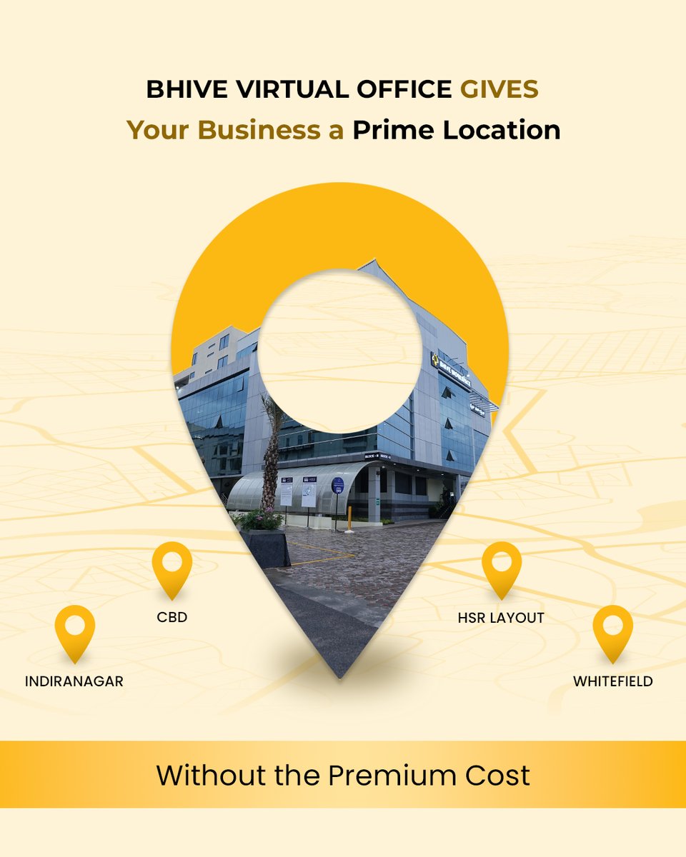 bhiveworkspace's tweet image. A strong business presence starts with the right address 📍  With BHIVE Virtual Office, your brand gains the credibility of a prime location, while you stay flexible and cost-efficient ✨  
Book your Virtual Office today - shorturl.at/RLTaH