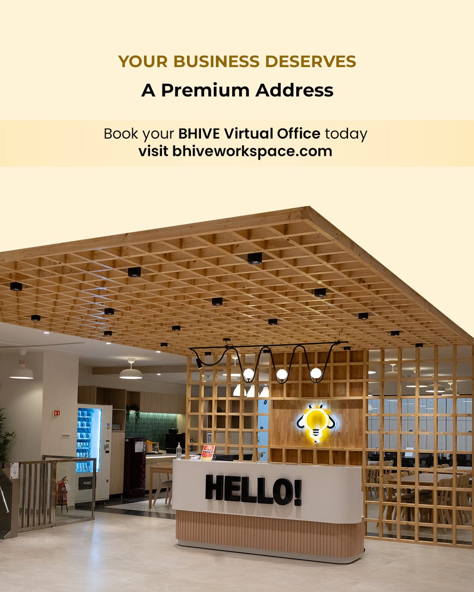 bhiveworkspace's tweet image. A strong business presence starts with the right address 📍  With BHIVE Virtual Office, your brand gains the credibility of a prime location, while you stay flexible and cost-efficient ✨  
Book your Virtual Office today - shorturl.at/RLTaH