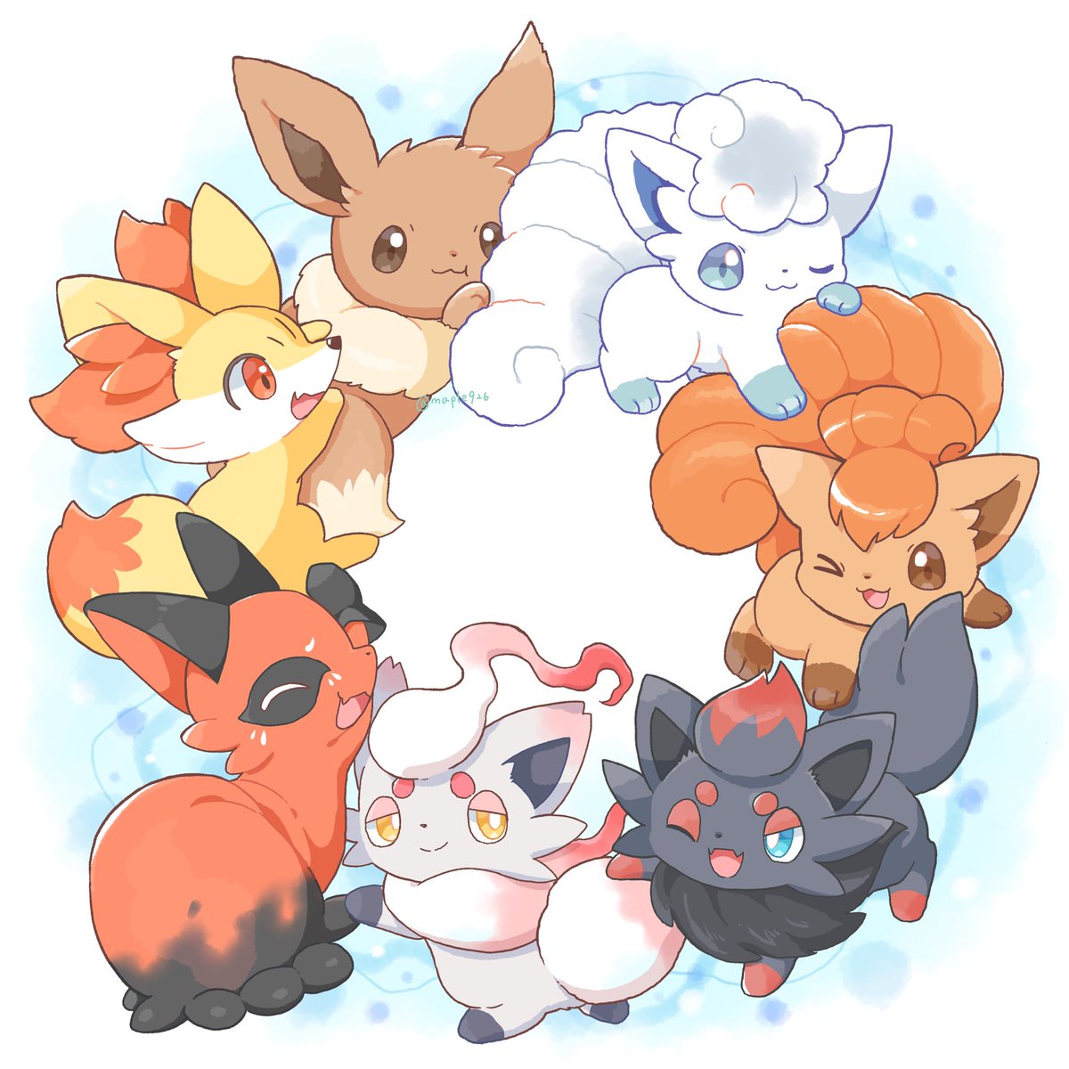maple926's tweet image. キツネポケモン大集合