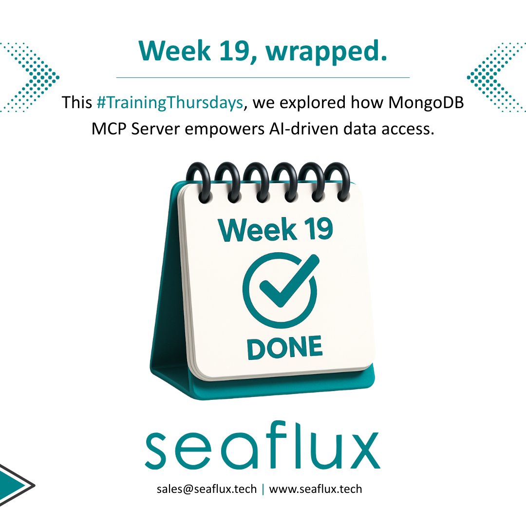 SeafluxTech's tweet image. #TrainingThursdays | Week 19: MongoDB MCP Server

This week, Sahil Bhanvadiya explored MongoDB MCP Server for direct AI access to MongoDB.

🔍 Highlights:
• AI DB access
• Collection insights
• listCollections + findDocuments

🔗 seaflux.tech/blogs/mongodb-…
