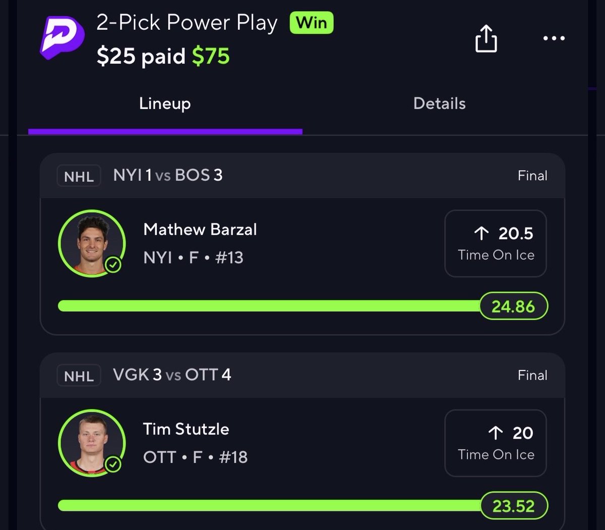 Day 1 of our 🪜 challenge completed ✅

25-> 2025 

If you want day two this tweet must get 15 likes and 5 repost! 

🫵Join the discord for FREE to see day 2: discord.gg/UUZsd5rQe  🫵

🫵Join our whop for FRRE: whop.com/sv-slips 🫵

#GamblingX #PrizePicks #NFL #NHL