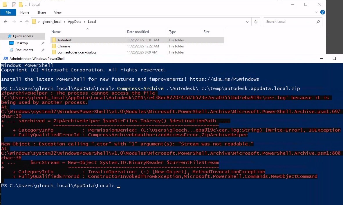 guyrleech's tweet image. Good morning to you too @autodesk AutoCAD - just trying to gather logs after another app crash ...
PowerShell faired differently but maybe not surprising given the number of processes it still has running ....