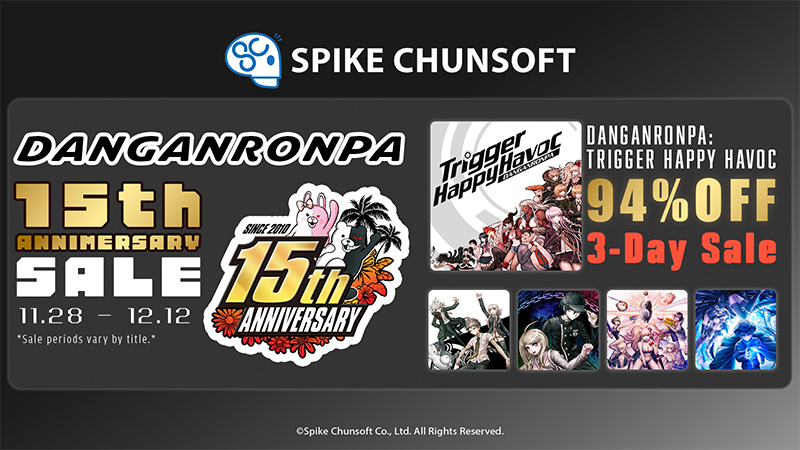 SpikeChunsoft_e's tweet image. The #Danganronpa15thAnniversary calls for something nice 👀

For the next THREE DAYS, enjoy 94% off #Danganronpa: Trigger Happy Havoc and more huge discounts on similar titles on Steam! 🥳😱

Celebrate👇
store.steampowered.com/publisher/SPIK…