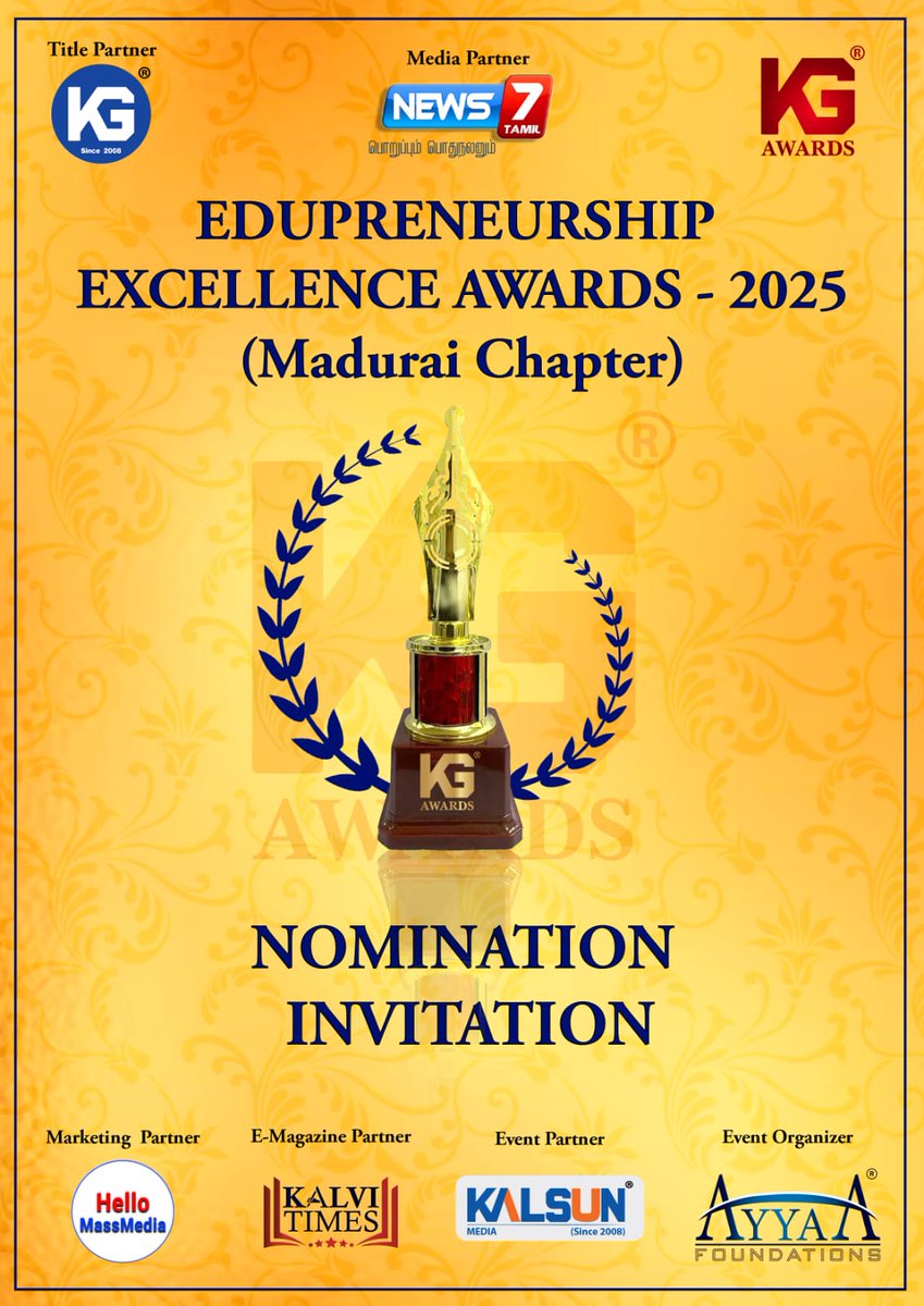 HelloIntec13514's tweet image. 🏆 𝗘𝗱𝘂𝗽𝗿𝗲𝗻𝗲𝘂𝗿𝘀𝗵𝗶𝗽 𝗘𝘅𝗰𝗲𝗹𝗹𝗲𝗻𝗰𝗲 𝗔𝘄𝗮𝗿𝗱𝘀 𝟮𝟬𝟮𝟱 – 𝗠𝗮𝗱𝘂𝗿𝗮𝗶 𝗖𝗵𝗮𝗽𝘁𝗲𝗿 𝗥𝗲𝗰𝗼𝗴𝗻𝗶𝘇𝗶𝗻𝗴 𝗩𝗶𝘀𝗶𝗼𝗻𝗮𝗿𝗶𝗲𝘀 𝗧𝗿𝗮𝗻𝘀𝗳𝗼𝗿𝗺𝗶𝗻𝗴 𝗘𝗱𝘂𝗰𝗮𝘁𝗶𝗼𝗻!

#edupreneurshipawards #educationleadership #ayyaafoundations #kalsunmedia