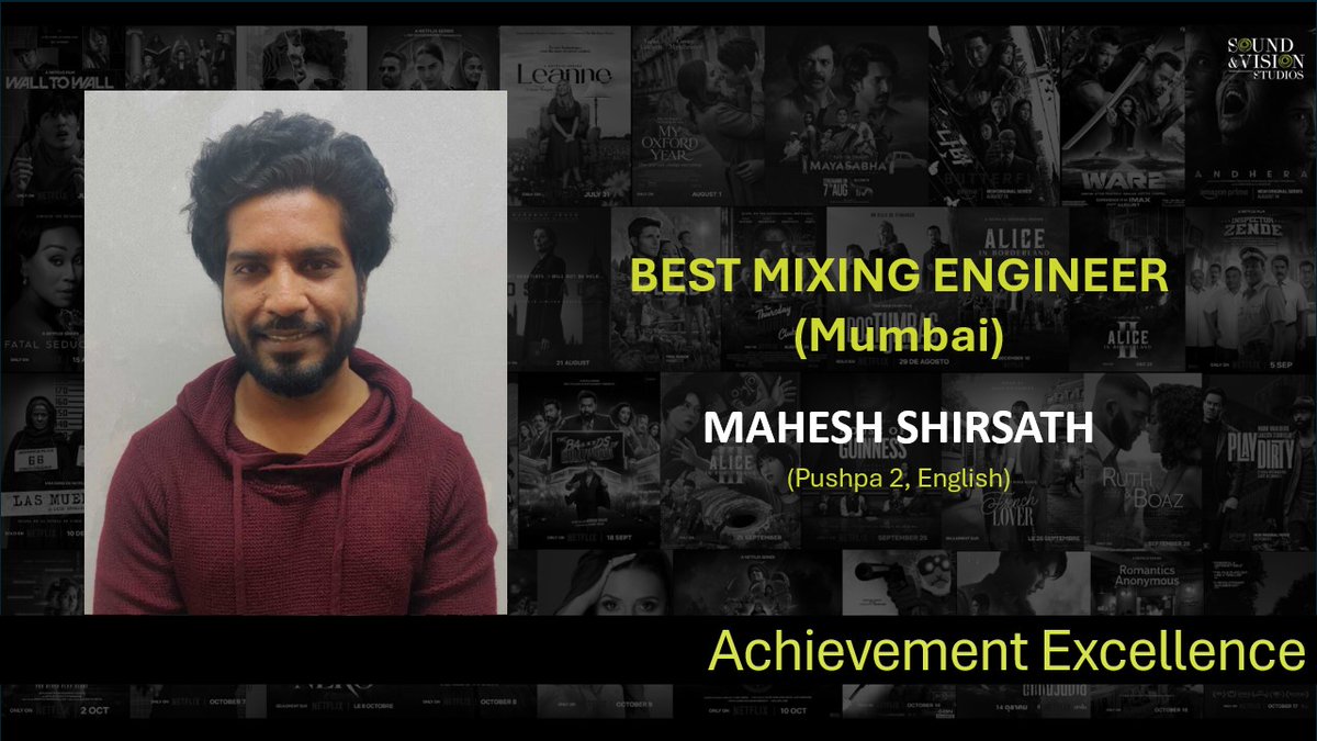 soundnvisionsts's tweet image. Congratulations, Mahesh Shirsath (Mumbai) for winning the Best Mixing Engineer Award! Your expertise transforms every track into a masterpiece of balance &amp;amp; brilliance.

#SoundEngineering #MixingEngineer #SVSPerformanceAwards #EmployeeAppreciation #SoundAndVisionStudios