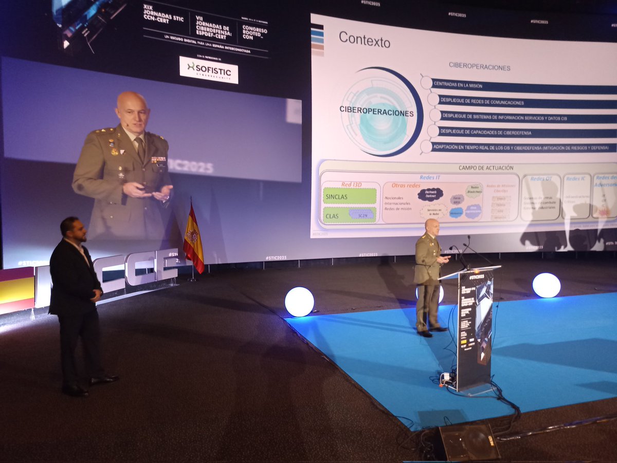 ESPDEF_CERT's tweet image. 📌 Comenzamos el último día de las VII Jornadas de Ciberdefensa del #MCCE en @Cines_Kinepolis con la intervención del tcol Rafael Sierra,  jefe del Centro de Ciberdefensa 5G del MCCE, y Mikel Rufián, de @TelefonicaTech #STIC2025 @CCNCERT