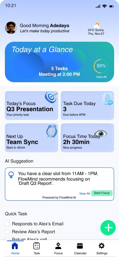 uxwithdayo's tweet photo. Just finished designing my first two screens for FlowMind  an AI-powered study app built to reduce distraction, track focus time, and improve learning habits.
Clean UI, calm colors, and functional simplicity. https://t.co/G05FCMcpMh