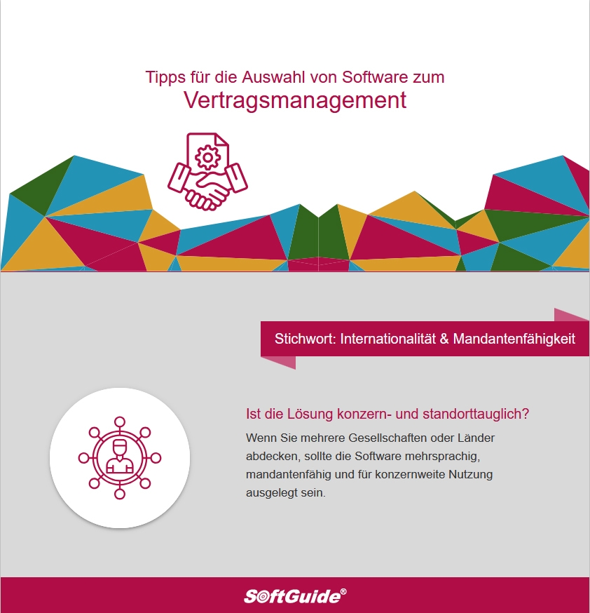 SoftGuide's tweet image. 🌍 Ihr Unternehmen denkt global - Ihre Vertragssoftware auch? Mandantenfähigkeit, Mehrsprachigkeit und standortübergreifende Nutzung sind bei Konzernstrukturen Pflicht.
#Vertragsmanagement #SoftGuide #SoftwareTipps softguide.de/software/vertr…