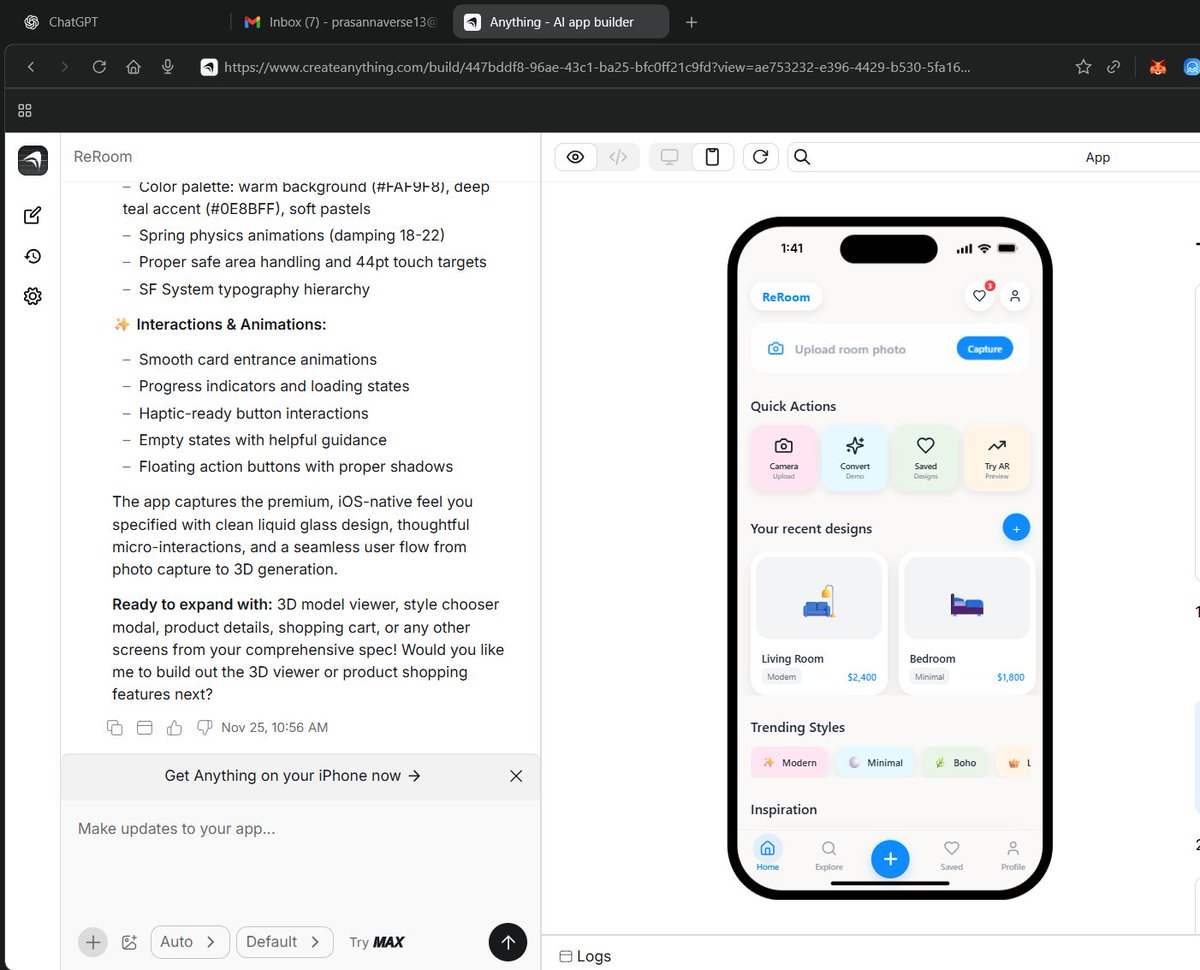 _Prasanna_jo_'s tweet image. Started building my app in @anything.
#vibecoding #AI