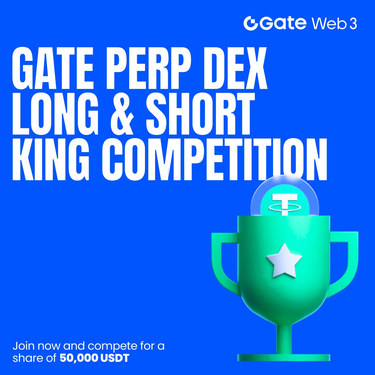 GatePerpDEX's tweet image. 🔥 Long &amp;amp; Short King Competition is now live!

Show your trading skills and compete for the 50,000 $USDT prize pool.
 Every profitable trade earns points — long or short — and defines your final ranking.

🏆 Long/Short Point System: Profit × Direction Coefficient
🏆 Three Reward…