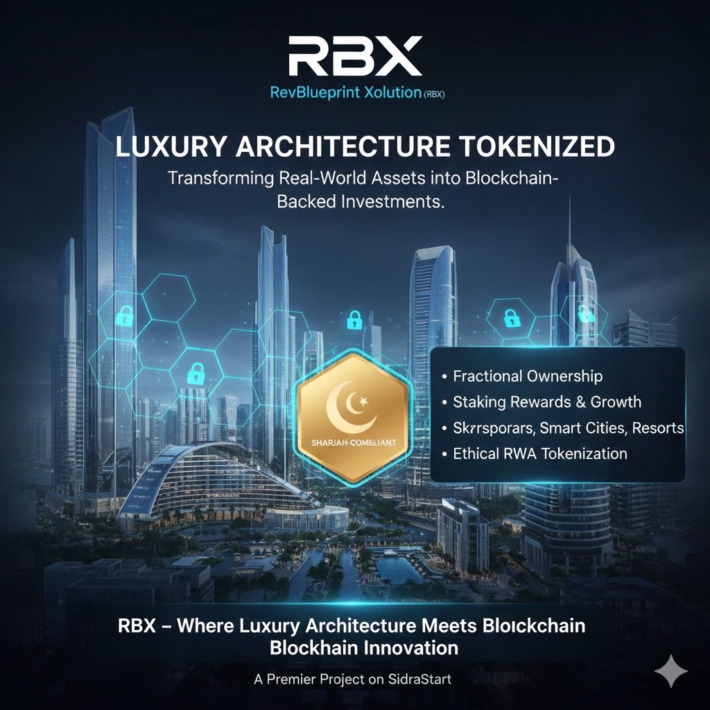 CamzTribiana's tweet image. 🚀 RBX is here to revolutionize luxury architecture! We transform real-world assets like skyscrapers &amp;amp; smart cities into secure, Shariah-compliant digital investments.

Fractional ownership, staking, &amp;amp; long-term growth opportunities await. Built for transparency &amp;amp; security on…