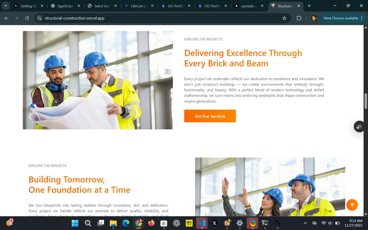 OyinWebX's tweet image. One of my earlier works — a fully responsive construction website.
If your business needs a modern website, I’m available for projects.
live_link : structural-construction.vercel.app
#constructionwebsites #WebDevelopment #TechFamily