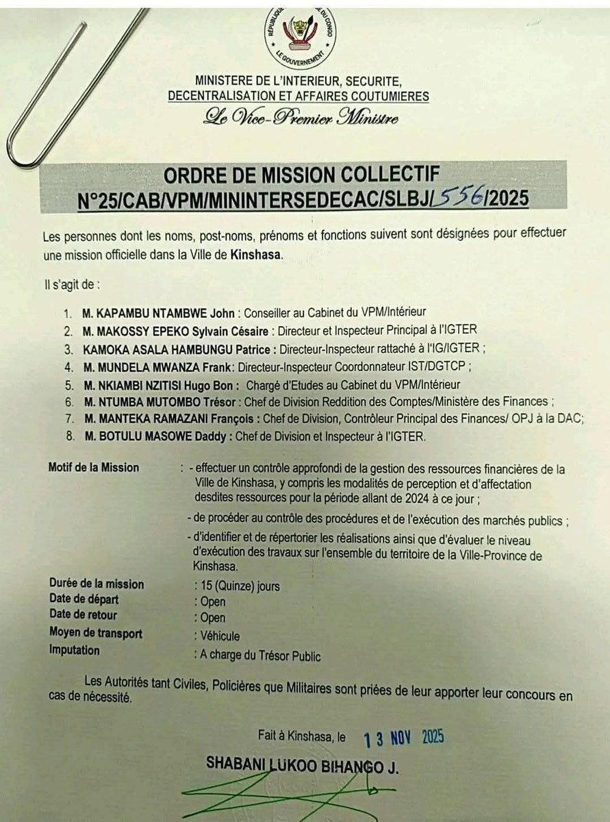 KayembeMuzaClm1's tweet image. Quel est le soubassement légal de cette mission?