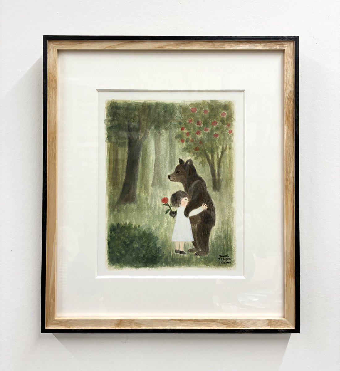 torigoemari's tweet image. Sprout Books &amp;amp; Art @SproutBooksArt さんにて11/13より開催中のミニフェア。
作品の抽選販売は終了し2点は嫁ぎました。

「ある日、森の中。」はまだ展示販売中です。（抽選ではありません）

気になる方はぜひお運びください！
絵本とポストカードも引き続き販売中です。

#とりごえまりミニフェア