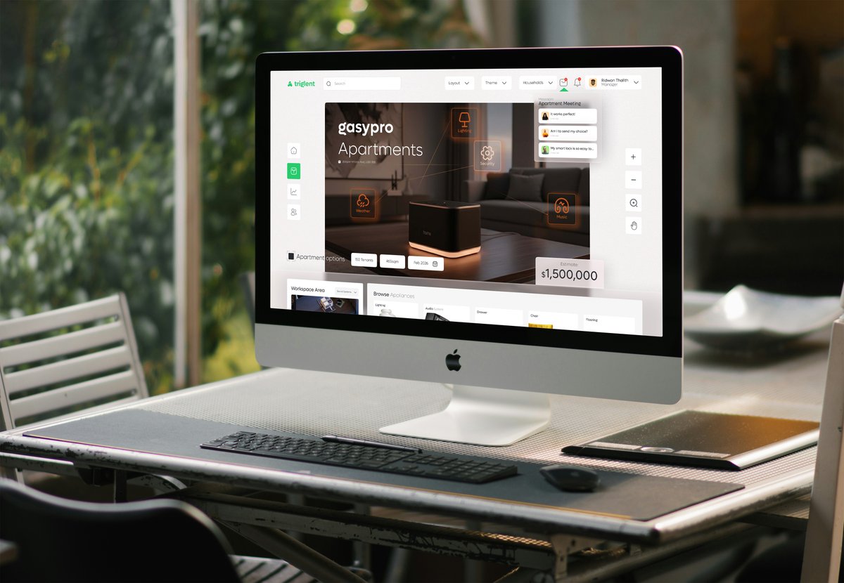 Thalitht's tweet image. Triglent - Smart Home Dashboard UI/UX Design

#UIUXDesigner #UIUX #Webpage @landingpage
 #SmartHome  #dashboard #TTGMONTAGE #ttg