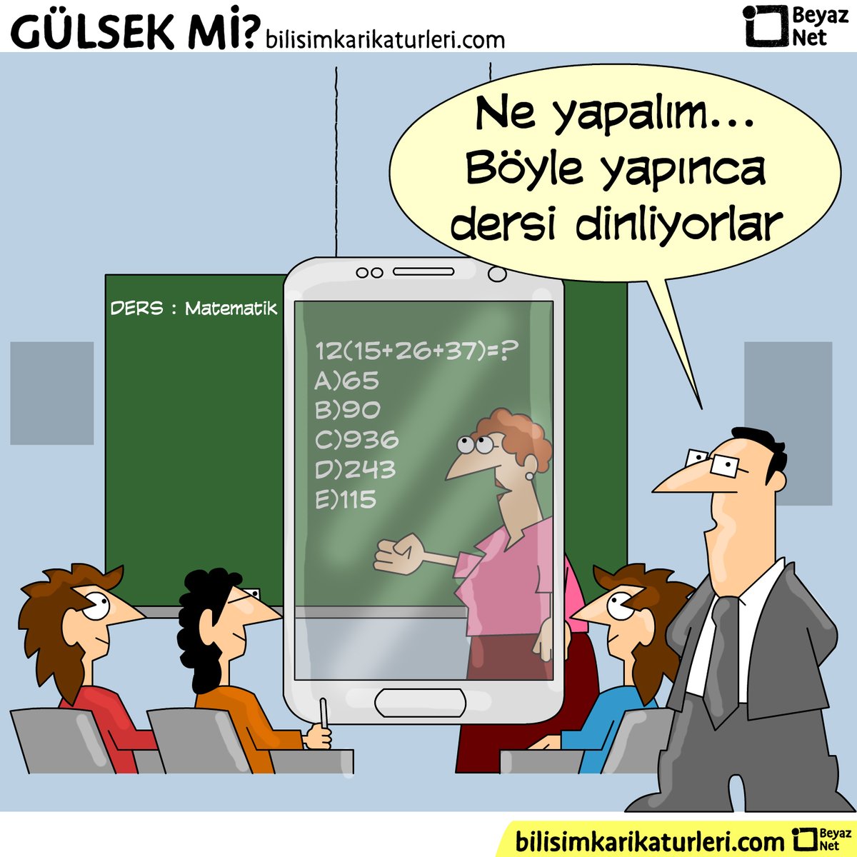 "BİLİŞİM KARİKATÜRLERİ"

"Dijitalleşen dünyada, Matematik dersinde öğrencilerin ilgisini çekmenin yollarından biri 😁"

#beyaznet #bilişimkarikatürleri #teknoloji #akıllıtahta #dijitalleşme