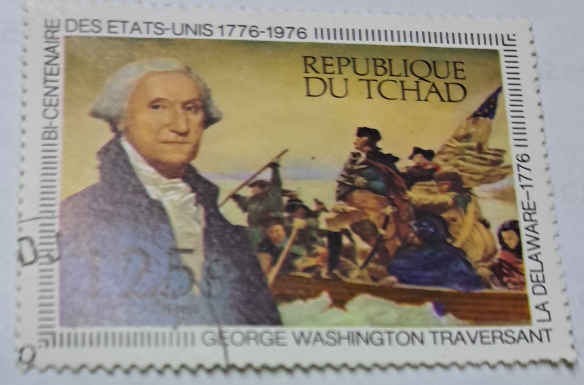 bashirahmed57's tweet image. Chad Stamps
Historic crossing, immortalized Stamp 🇺🇸
Chad’s 1976 bicentennial stamp honors George Washington’s bold Delaware River crossing  
moment that changed a nation.
Beautiful global tribute to American independence.
#StampCollectors #Philately #GeorgeWashington #B