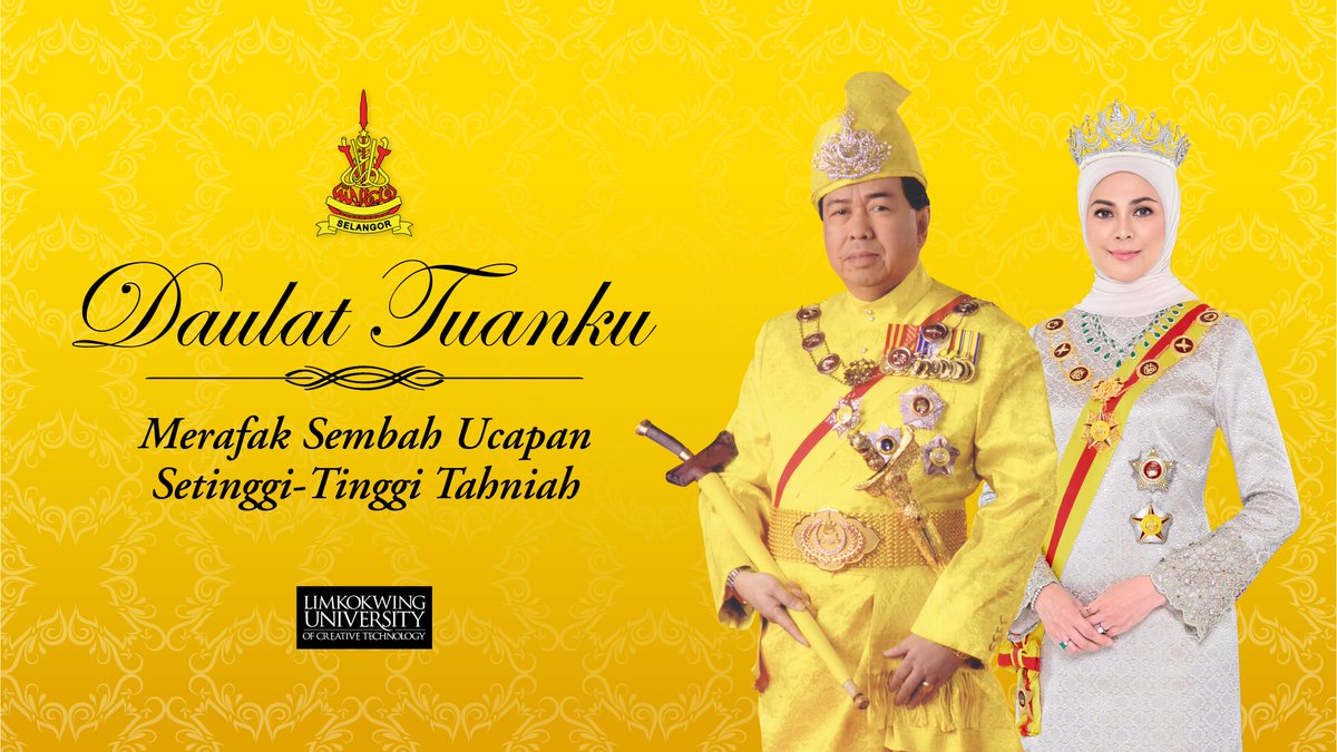 Limkokwing_MY's tweet image. Daulat Tuanku.

Merafak Sembah dan setinggi-tinggi ucapan tahniah sempena Hari Keputeraan Rasmi Duli Yang Maha Mulia Sultan Selangor, Sultan Sharafuddin Idris Shah Alhaj yang ke-80.

Semoga Tuanku sentiasa dilimpahi rahmat dan dikurniakan kesihatan yang berpanjangan.