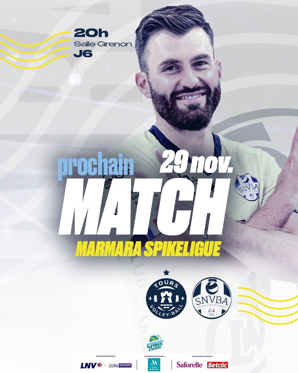 𝐏𝐑𝐎𝐂𝐇𝐀𝐈𝐍 𝐌𝐀𝐓𝐂𝐇 🏠 Tours 

Les Bleus se déplacement samedi pour un choc face aux Champions de France en titre, le TVB. 👊 

Nous nous retrouvons à Coubertin dès mardi prochain, 20h, face à Nice !  🎟️ billetweb.fr/pro/snvba