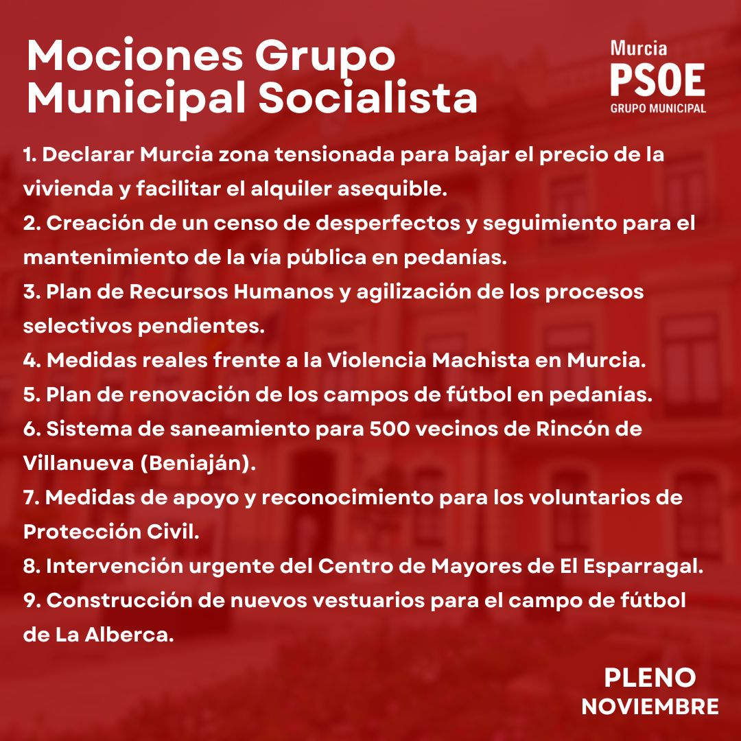 En breve empezamos al Pleno del <a href="/AytoMurcia/">Ayuntamiento de Murcia</a> al que traemos estas iniciativas. 
Lo podéis seguir aquí en este enlace
youtube.com/live/D1R3v4btK…