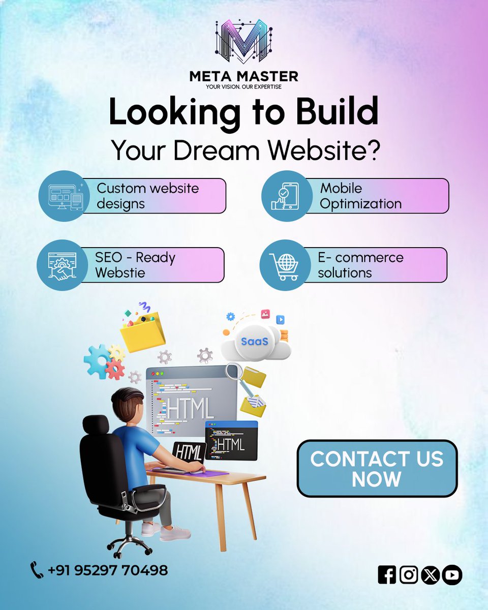 MetaMaster_ai's tweet image. Build your dream website with expert-designed, SEO-ready, mobile-optimized solutions! From custom web designs to full e-commerce setups — we create websites that convert.
👉 Contact us today!
 #EcommerceWebsite #MobileOptimization #SEOServices #DigitalAgency #BusinessGrowth