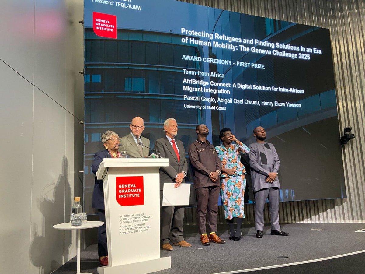 heyawson1's tweet photo. Thank you Lord

We are grateful to put Ghana and Africa on the global stage. Onward we go. 

1st time after 12th edition of the Geneva Graduate Challenge. We made history. This is huge for us all at @_afribridge @UNGeneva @KofiAnnanFdn @UNDP @UN @UNICEFGhana @SeedSpark_Fdn https://t.co/kOL3fiZI8F