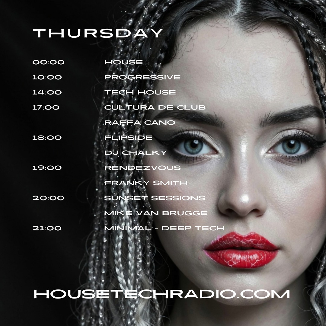 Our Thursday schedule at HTR towers. Don't touch that dial! 🎶📻🎧