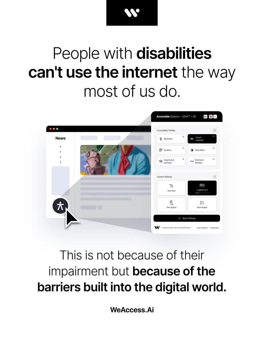 weaccessai's tweet image. Digital spaces shape how we live, work, learn and connect.

But when accessibility is ignored, some people are left behind before they even begin. True inclusion starts when we design with difference in mind, not as an exception, but as a standard.

Because access isn’t a…
